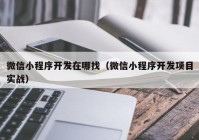 微信小程序开发在哪找（微信小程序开发项目实战）