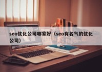 seo优化公司哪家好（seo有名气的优化公司）