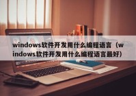 windows软件开发用什么编程语言（windows软件开发用什么编程语言最好）