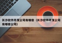 长沙软件开发公司有哪些（长沙软件开发公司有哪些公司）