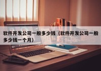 软件开发公司一般多少钱（软件开发公司一般多少钱一个月）