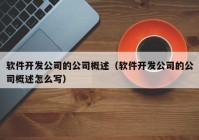 软件开发公司的公司概述（软件开发公司的公司概述怎么写）