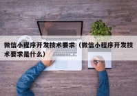 微信小程序开发技术要求（微信小程序开发技术要求是什么）