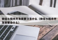 微信小程序开发需要注意什么（微信小程序开发需要会什么）