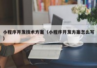 小程序开发技术方案（小程序开发方案怎么写）