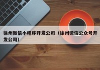 徐州微信小程序开发公司（徐州微信公众号开发公司）