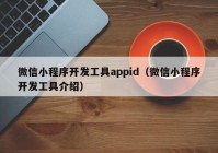 微信小程序开发工具appid（微信小程序开发工具介绍）